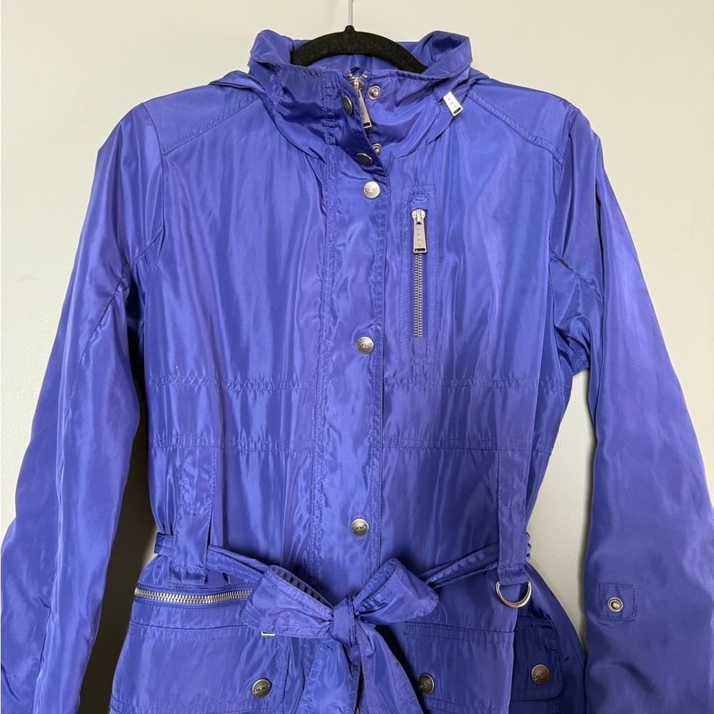 DKNY Royal Blue Lightweight Trench Coat - Picture 7 of 15